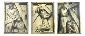 Brutalist Stations of the Cross, Print on Board, 1960s, Set of 3