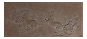 Greek Plaster Frieze with Chariot Driver and Horses Competing in Aphobates Contest, Athens, 1960s