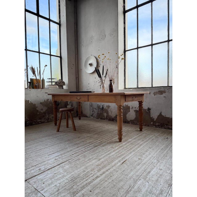 Wood Cherrywood Farmhouse Table, 1950s For Sale - Image 7 of 18