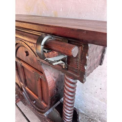 2000 - 2009 Rustic Brutalist Bar Cabinet For Sale - Image 5 of 9