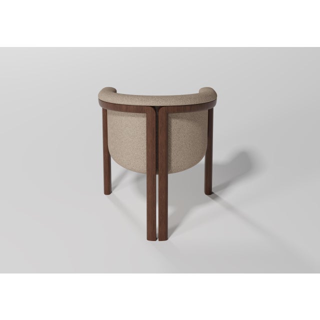 Agnes Chair in Walnut Wood with Teal Wool Fabric by Javier Gomez, in New conditions. Designed from 2000
