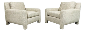 Mid-Century Modern Club Chairs in Tweed, Style of Milo Baughman, 1960s