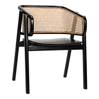 NOIR Delphi Chair with Caning, Charcoal Black For Sale