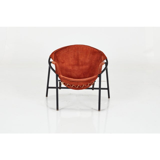 Mid-Century Modern 1950s Erik Ole Jorgensen Danish Easy Chairs in Cognac Suede, Set of 2 For Sale - Image 3 of 5