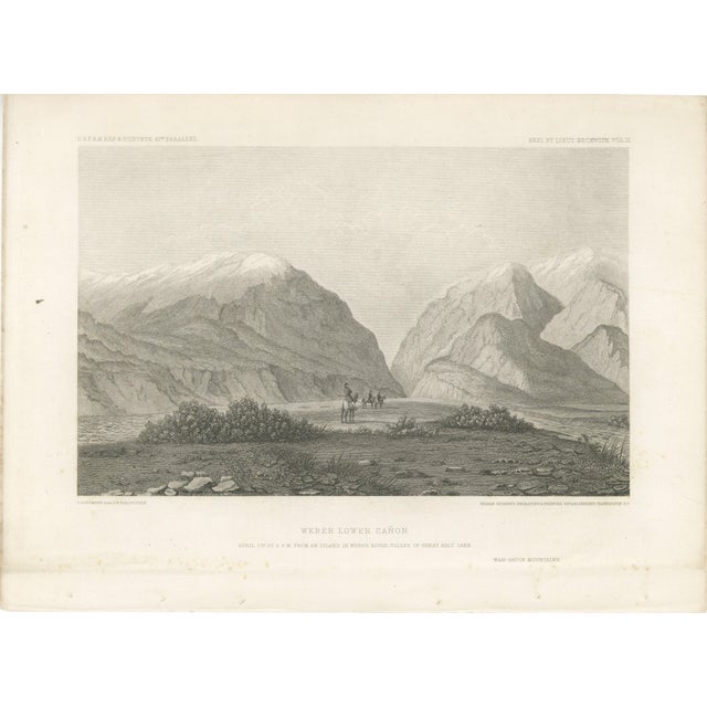 F.W. Egloffstein, Utah Landscape, Weber Canyon & Great Salt Lake Valley, 1861, Print For Sale - Image 3 of 10