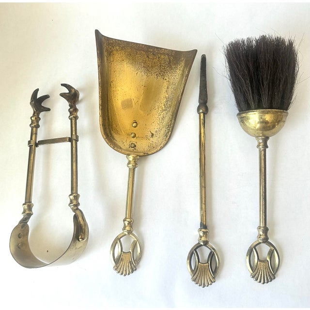 1950s Small Vintage Brass Urn Fireplace Tool Set | Made in England For Sale - Image 5 of 9