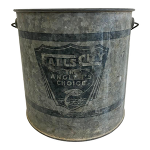 Vintage Falls City Galvanized Bait Bucket – "The Angler’s Choice"