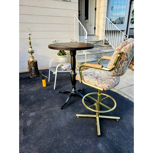 Gold Mid 20th Century Chromecraft High Stools For Sale - Image 8 of 8