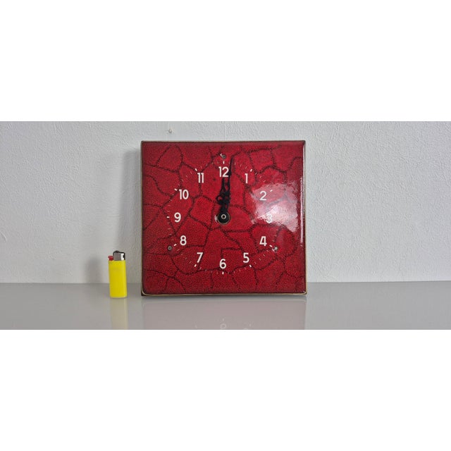 Glazed Ceramic Wall Clock, Germany, 1970s For Sale - Image 13 of 13