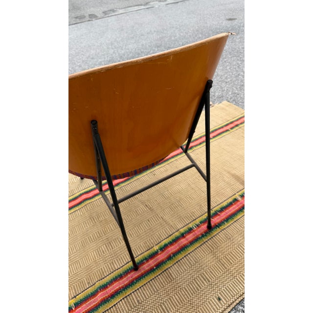 Wood A Vintage Mid Century Danish Kofod Larsen Wrought Iron Penguin Lounge Chair, 1950’s For Sale - Image 7 of 18