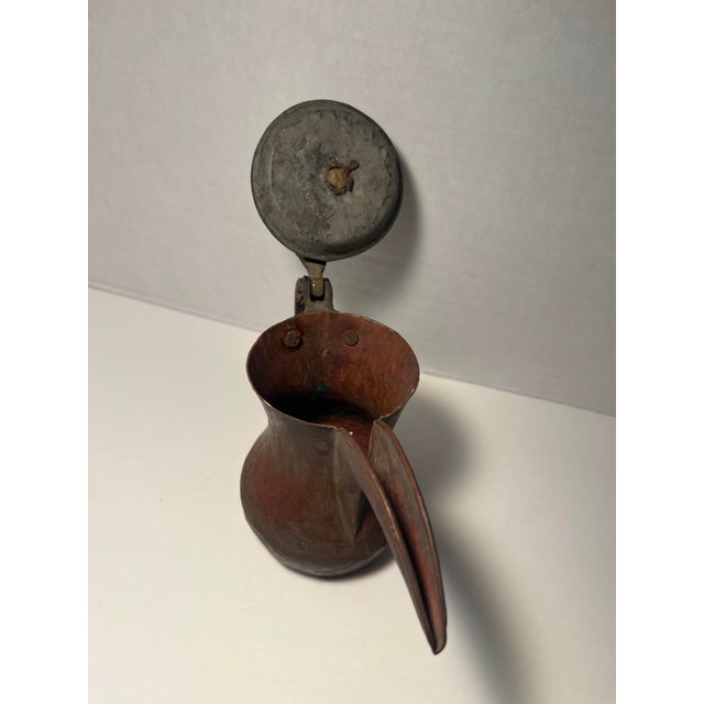 Late 19th Century Antique Brass Islamic Dallah Hand Hammered Coffee Pot For Sale - Image 4 of 7