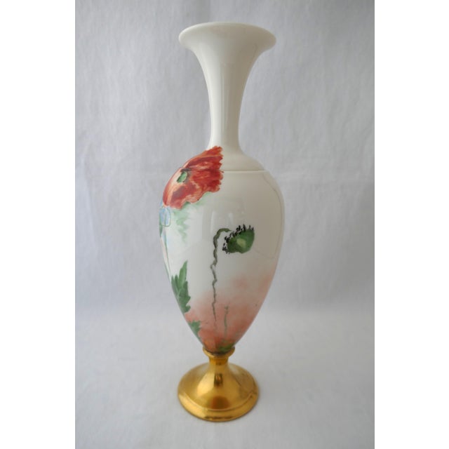 Antique Hand Painted Lenox Porcelain American Belleek Poppy Vase For Sale In Chicago - Image 6 of 11