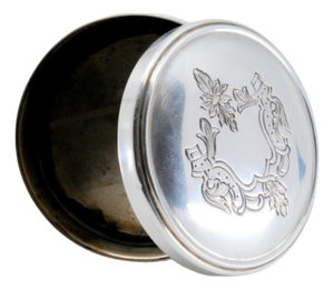 Plain Silver Box with Engraving on the Lid