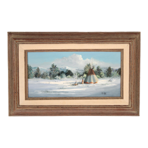 Painting of an Indian Encampment by Rose Day (Born 1949)