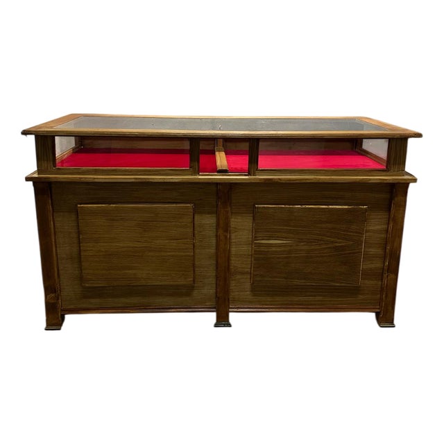 Vintage Display Counter in Oak For Sale