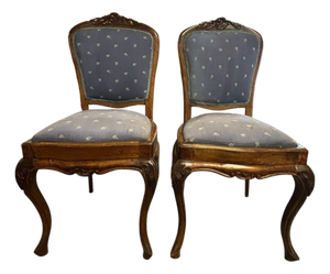 Late 19th Century Louis XV Style Carved Side Chairs, a Pair