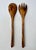 Brown Vintage Hand-Turned Exotic Wood Salad Bowl With Servers - 3 pcs For Sale - Image 8 of 13