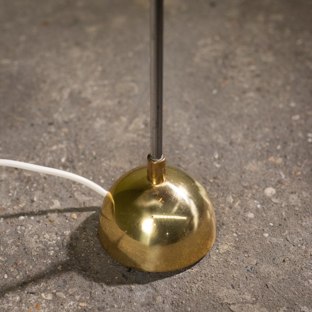 Gold Model 57/416 Floor Lamp in Brass, Nickel-Plated Steel, and Aluminum by Dieter Schulz for Wohnbedarf AG, Switzerland, 1950s For Sale - Image 8 of 9