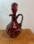 Mid 19th Century AntiquevEtched Red Cranberry Decanter Set With 2 Glasses For Sale - Image 5 of 10