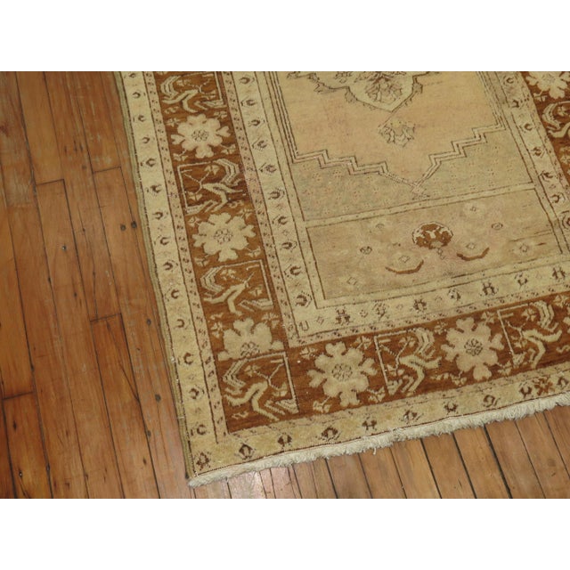 1940s Soft Pink Salmon Oushak Rug - 3'6" x 4'8" For Sale In New York - Image 6 of 6