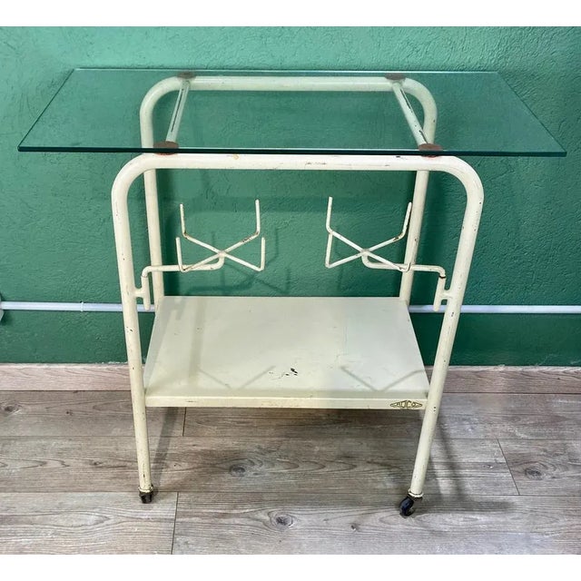 Vintage White Hospital Table For Sale - Image 11 of 13