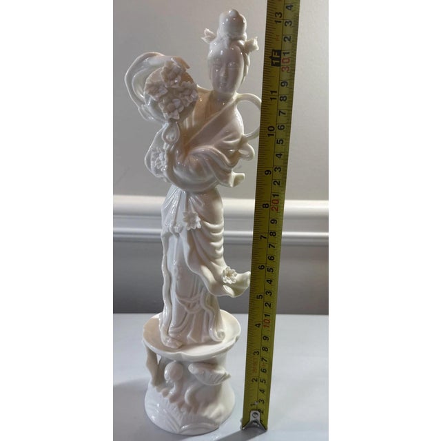 Chinese Antique Chinese Blanc De Chine Guanyin Figure, Circa 1930 For Sale - Image 3 of 10