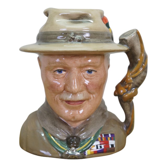 1990s English Royal Doulton Lord Baden-Powell Boy Scout Founder Toby Character Jug For Sale