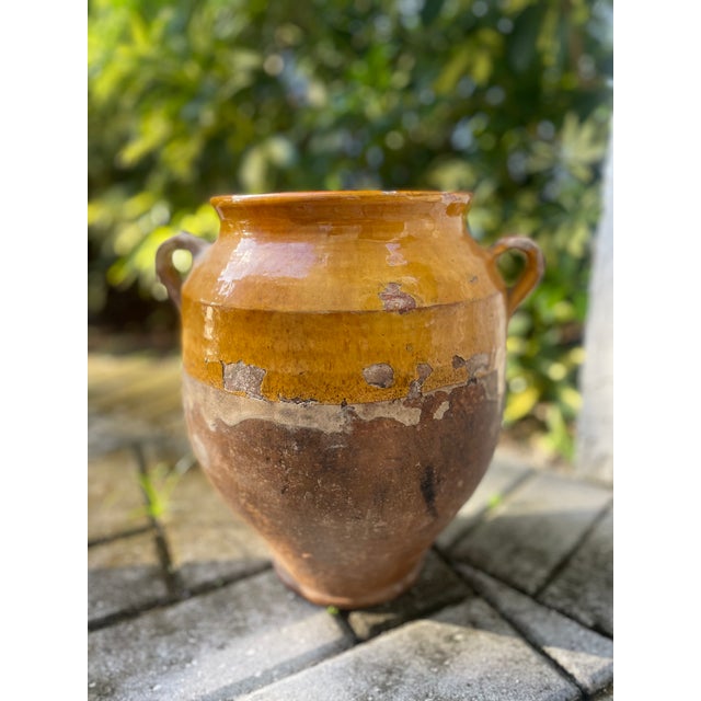 Ceramic Original Antique French Confit Pot With Golden Carmel Glaze For Sale - Image 7 of 15