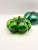 Vintage Hand Blown Green Glass Pumpkins Set of 2 For Sale - Image 4 of 7