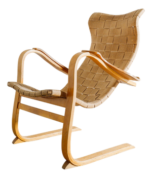 Swedish Mid-Century Wooden Patron Armchair by Gustav Axel Berg, 1940s