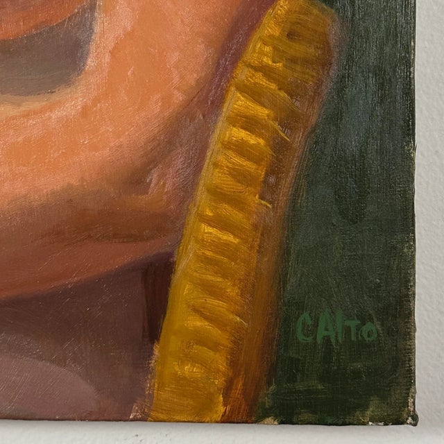 Vintage Realist Reclining Female Nude Portrait, Signed (Ca. 1965, Oil on Canvas)/Jenna Gribbon/Chloe Wise For Sale In Philadelphia - Image 6 of 7