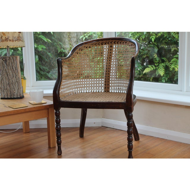 Vintage Rattan Bergere Armchair For Sale - Image 9 of 12