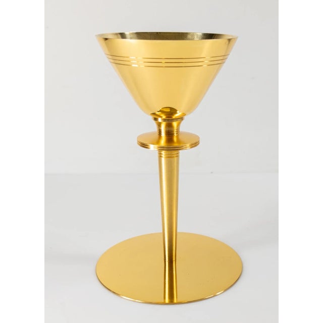 Mid 20th Century Mid-Century Modernist Religious Gilt Sterling Silver and Brass Chalice For Sale - Image 5 of 12