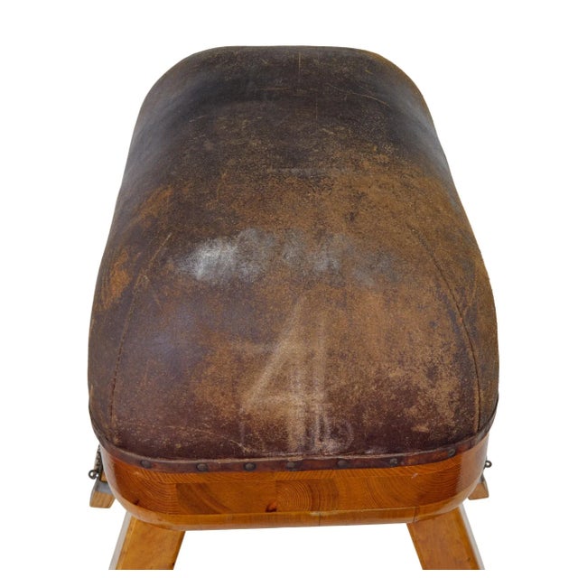 Wood Large Mid/Century Scandinavian Pine Gym Horse, 1950s For Sale - Image 7 of 9