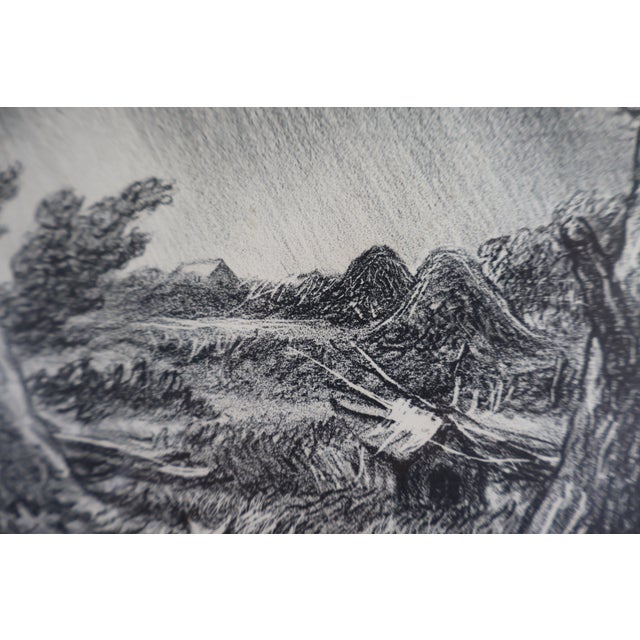 1931 Grant Tyson Reynard Signed Lithograph “Wind and Rain,” Framed For Sale - Image 4 of 15