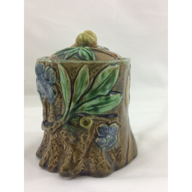 French 19th Century Tobacco Jar With Floral Design and Snail For Sale - Image 6 of 9