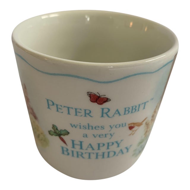 vintage wedgwood peter rabbit happy birthday mug