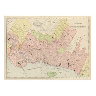 Antique Map of Montreal with Mount Royal Park from Rand McNally, 1899 For Sale