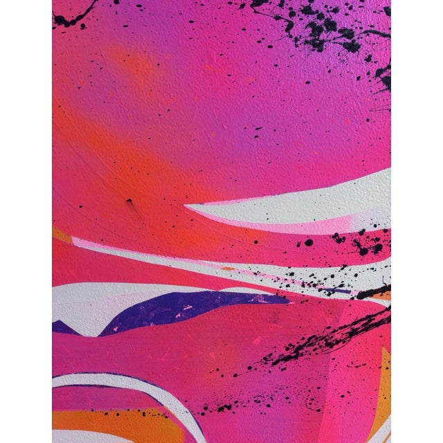 Abstract Camille Patha “Punch” 60 X 60” Painting Feature Tacoma Art Museum Book Cover For Sale - Image 3 of 9