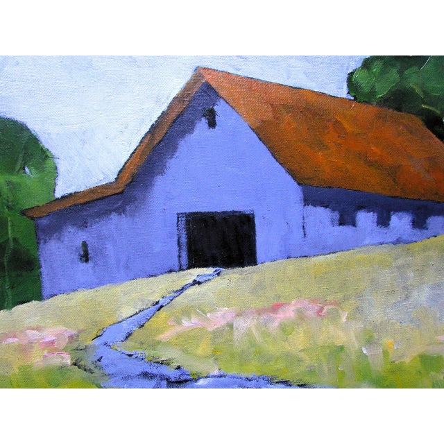 2020s Santa Cruz Barn 16x20 Art Lynne French California Farm Landscape Painting O/C For Sale - Image 5 of 6