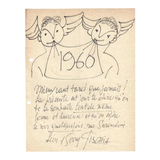 Léon Gischia, Happy New Year, Drawing, 1960 For Sale