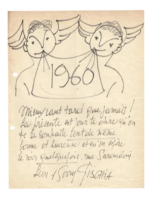 Léon Gischia, Happy New Year, Drawing, 1960