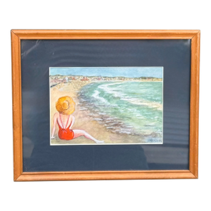 Framed w.c. Vincent Seascape Watercolor Painting