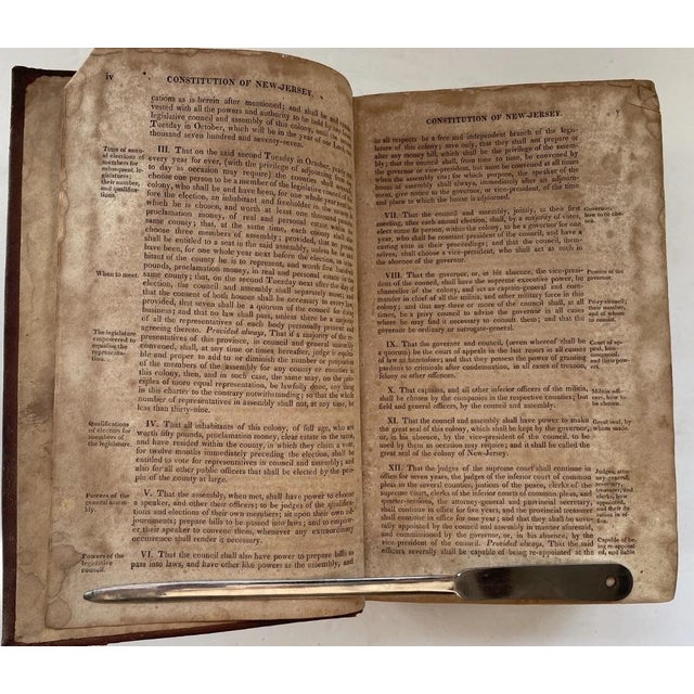 Antique Law Book Leather Bound New Jersey 1821 First Edition For Sale - Image 10 of 12