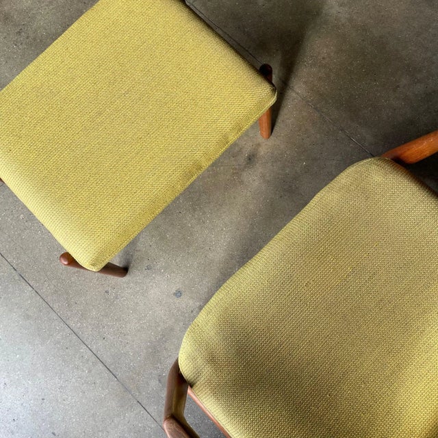 Yellow 1960's Vintage Dux Armchair + Ottoman Set For Sale - Image 8 of 13