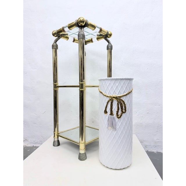 Ceramic Large Hollywood Regency Umbrella Stand, 1970s For Sale - Image 7 of 8