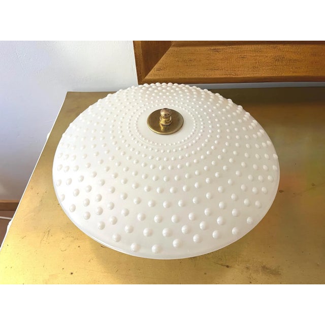 Hobnail Frosted Glass Ceiling Light For Sale - Image 9 of 12