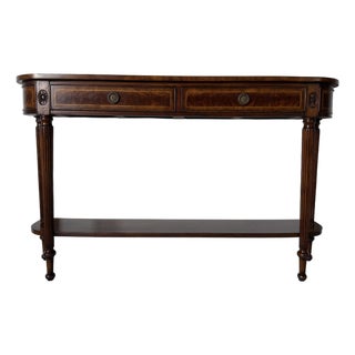 Jonathan Charles “Buckingham Collection” Classic Regency Style Mahogany Console With Undertier For Sale