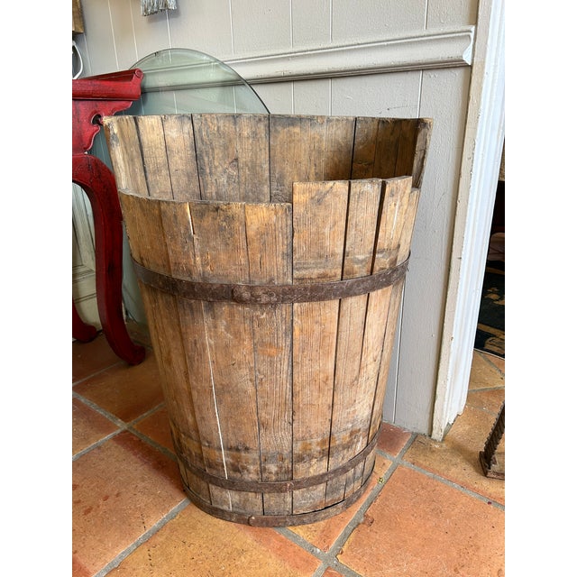 Antique Rustic Grape Carrier / Wine Barrel For Sale - Image 9 of 13