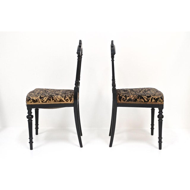 Late 19th Century Set of Black Side Chairs, 1870 For Sale - Image 5 of 18